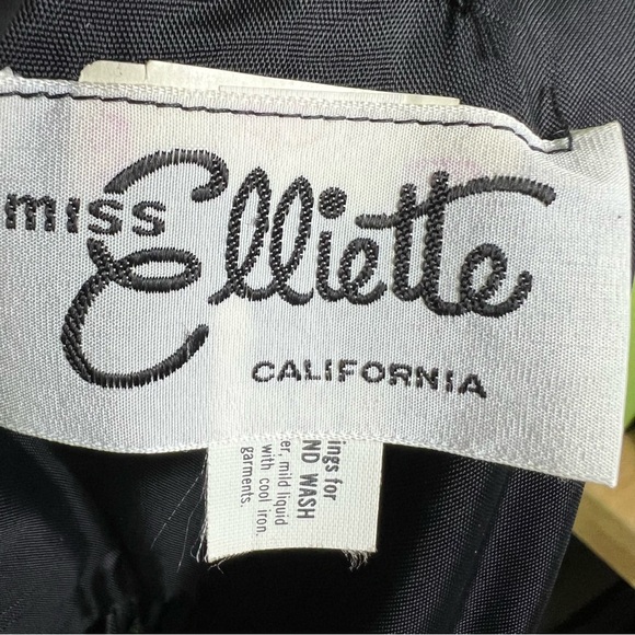 Miss Elliette California black ruched vintage dress size 6 - Picture 5 of 7